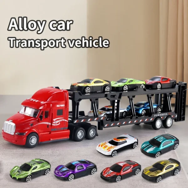 Alloy toy cars, large trucks, packaging boxes, truck transportation vehicles, boy model set toys, alloy truck head toys